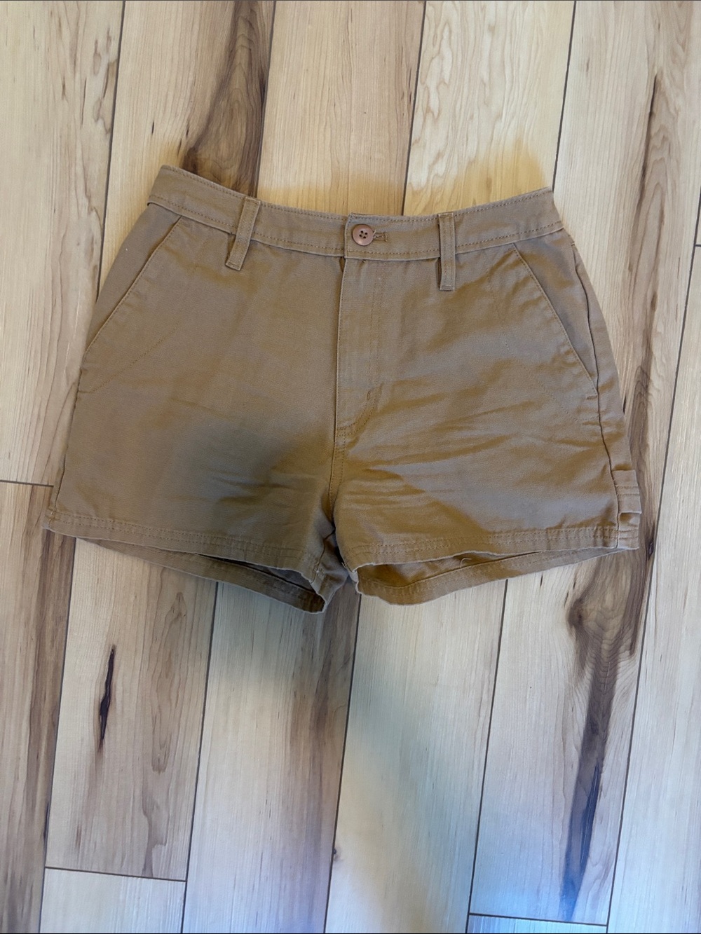 Vans Women's Tan Shorts with Belt Loops